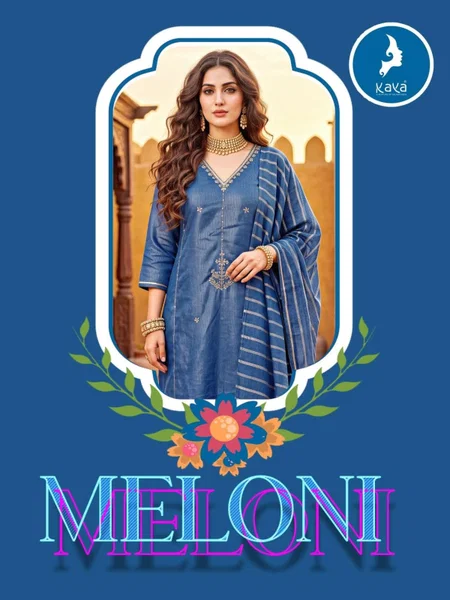 Meloni By Kaya Shimmer Denting Kurti With Bottom Dupatta 